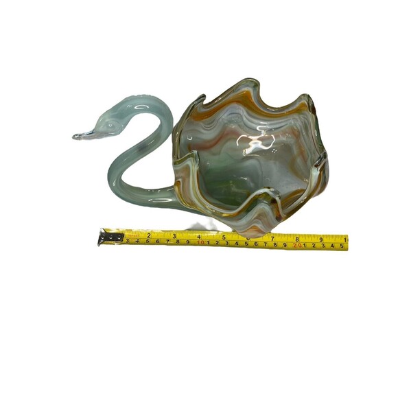 Vintage Mid-Century Modern Blown Art Glass Sooner Swan Bowl/Candy Dish/Planter - Picture 6 of 11